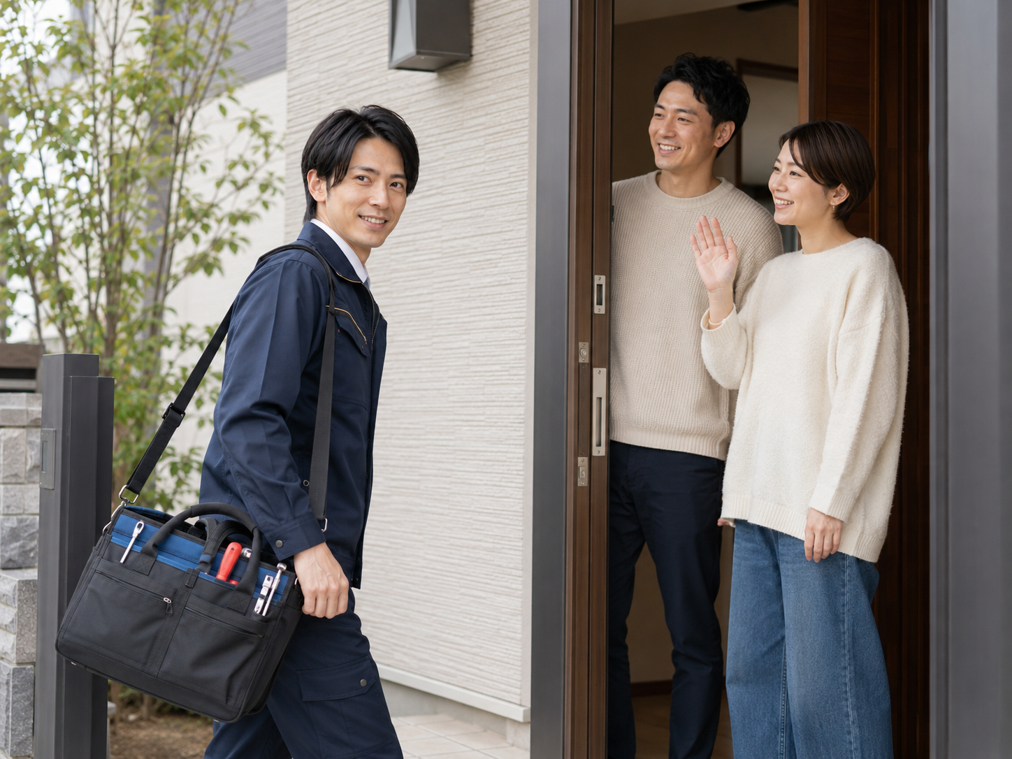 室内で見積もり内容を説明するスタッフ