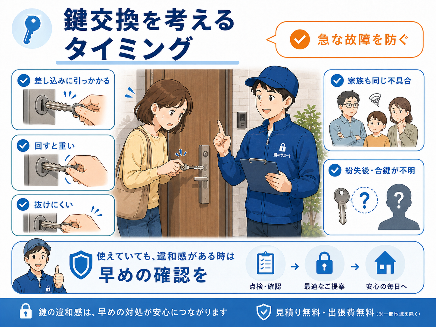 防犯性や鍵交換の判断ポイントを説明する本文用イメージ