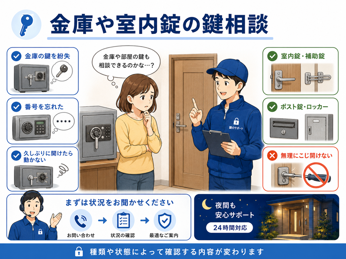 金庫や室内錠などその他の鍵相談を説明する本文用イメージ